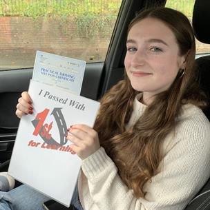 A happy Italia with her 1st time pass