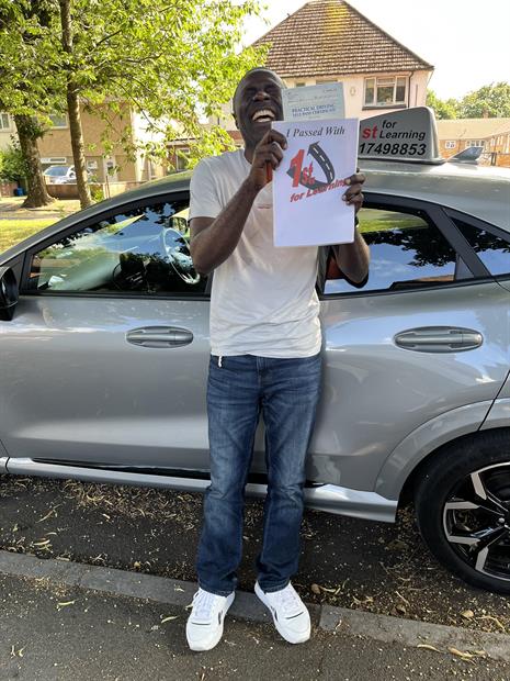 Kebin was over the moon today with his 1st time pass in the sun. Now he’s searching for that first car with a huge smile. Enjoy your driving and I’ll see you out there.
Alan