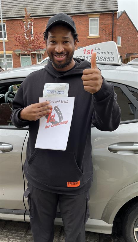 A delighted Peter now that he’s got that full licence at the first attempt with 1st for Learning Cardiff. Now he has the age old problem of picking that first car to get out on the roads
I look forward to seeing you out there
Alan